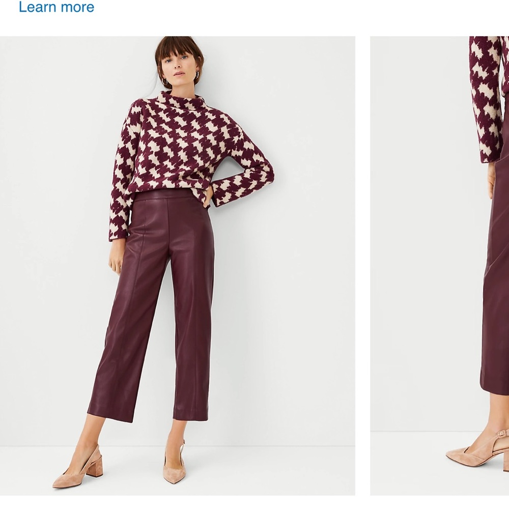Ann Taylor Faux Leather Easy Straight Crop
